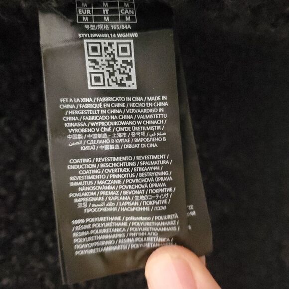 Guess Gift Black Bomber Jacket Faux Leather And Sherling Size M Shiny Vegan - Picture 7 of 9